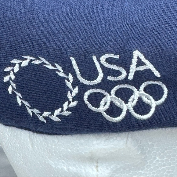 2004 Roots Greece Olympics Team USA Blue Flat Cap Newsboy Cabbie Beret Hat S/M - Picture 8 of 12